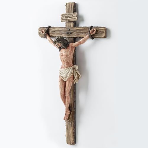 14" H Realistic Crucifix Wall Cross W7697