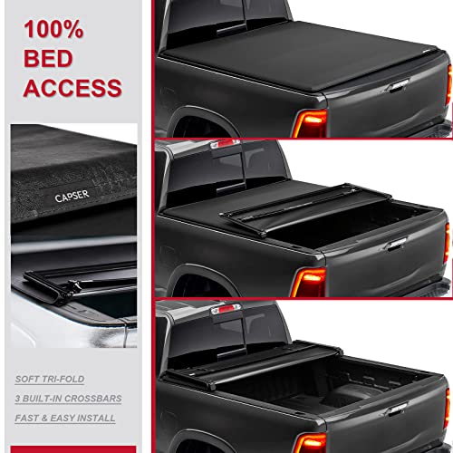 Tri-fold Truck Bed Tonneau Cover Fits 2009-2024 Dodge Ram 1500 Fleetside 5.7ft Bed Y838708