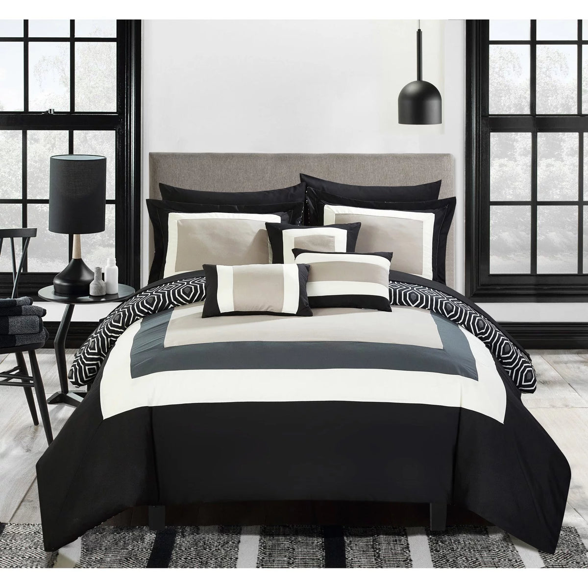 10 Piece Reversible Comforter Set J62609