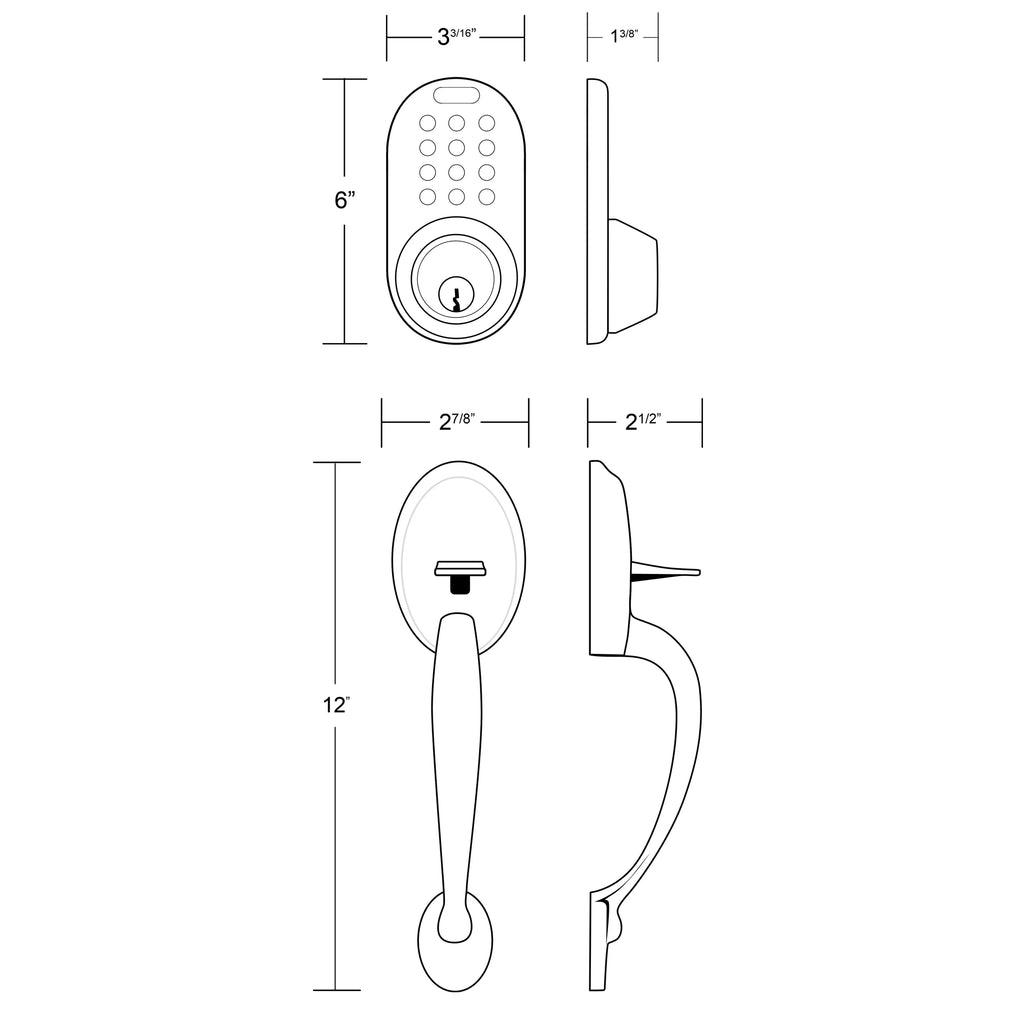 Electronic Touchpad Entry Keyless Deadbolt Handleset Combo B8341