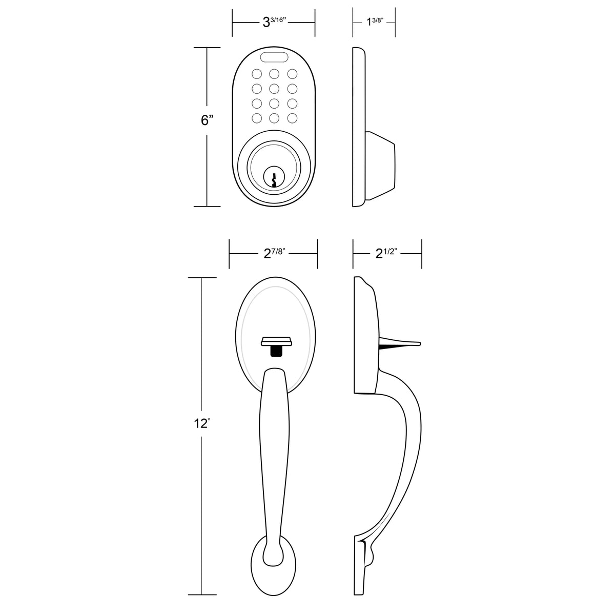 Electronic Touchpad Entry Keyless Deadbolt Handleset Combo B8341