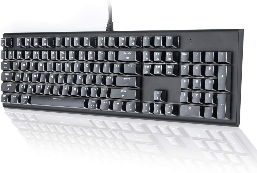 White 104-key Ergonomic Mechanical Keyboard with Red Switches D308