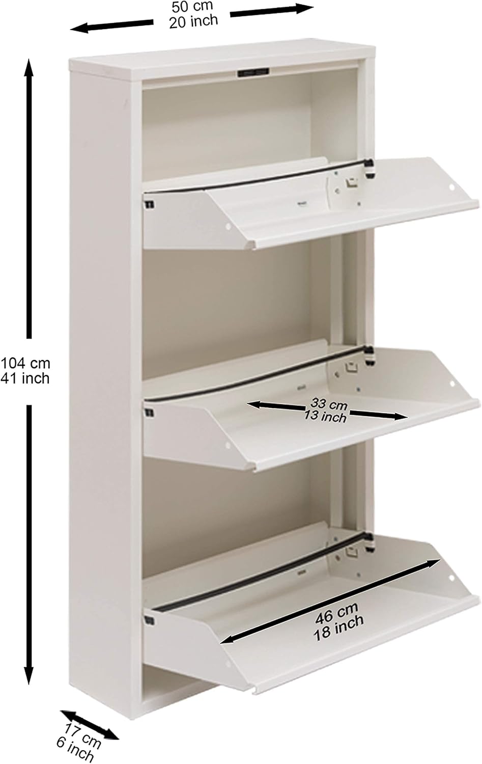 White 3 Tier Shoe Cabinet F709932