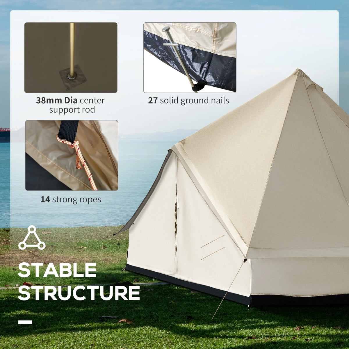 10-Person Yurt Tent Glamping Bell Tent A57055