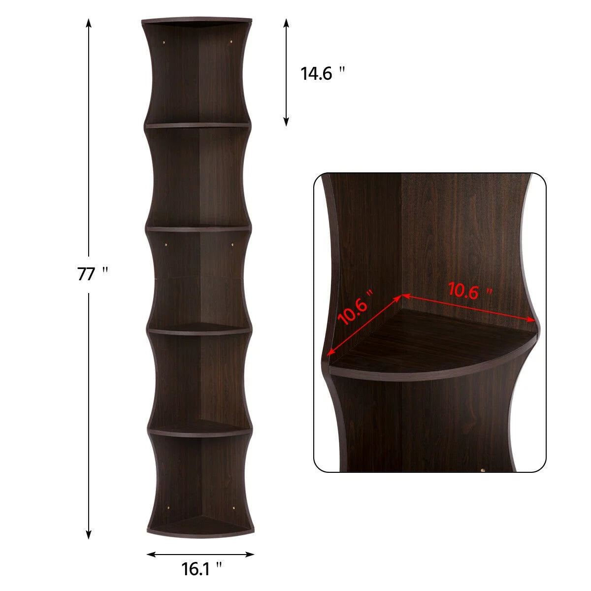 5 Tier Corner Shelf Plant Stand Bookshelf R634313