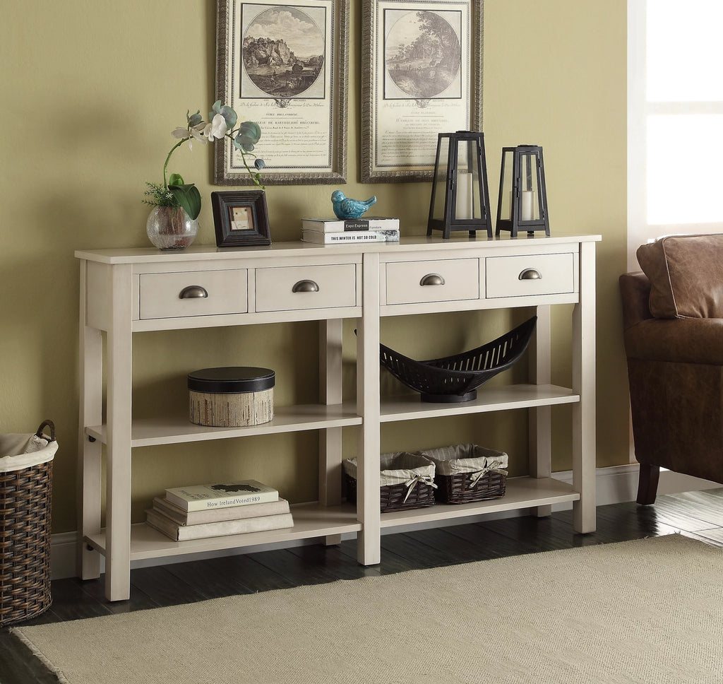 Cream Storage Console Table Z4592
