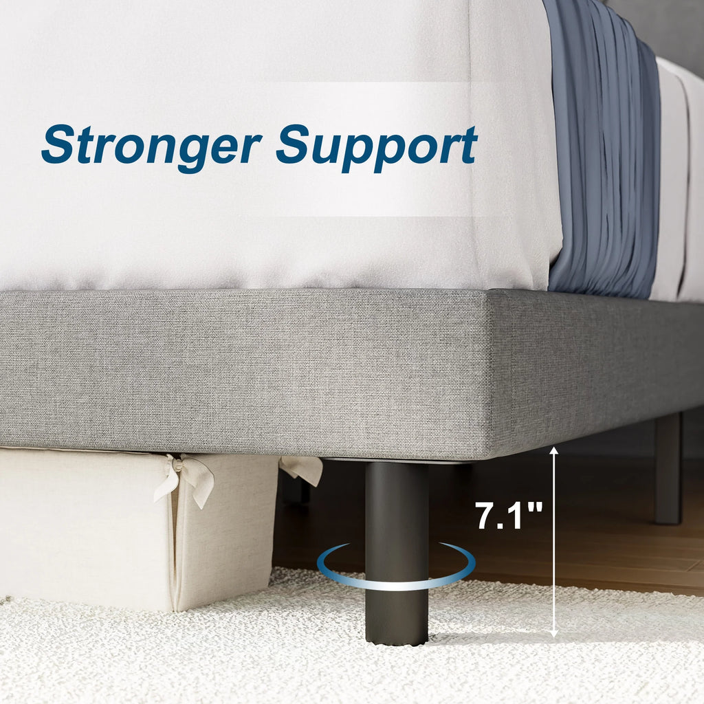 Queen Size Fabric Upholstered Platform Bed Frame F36739