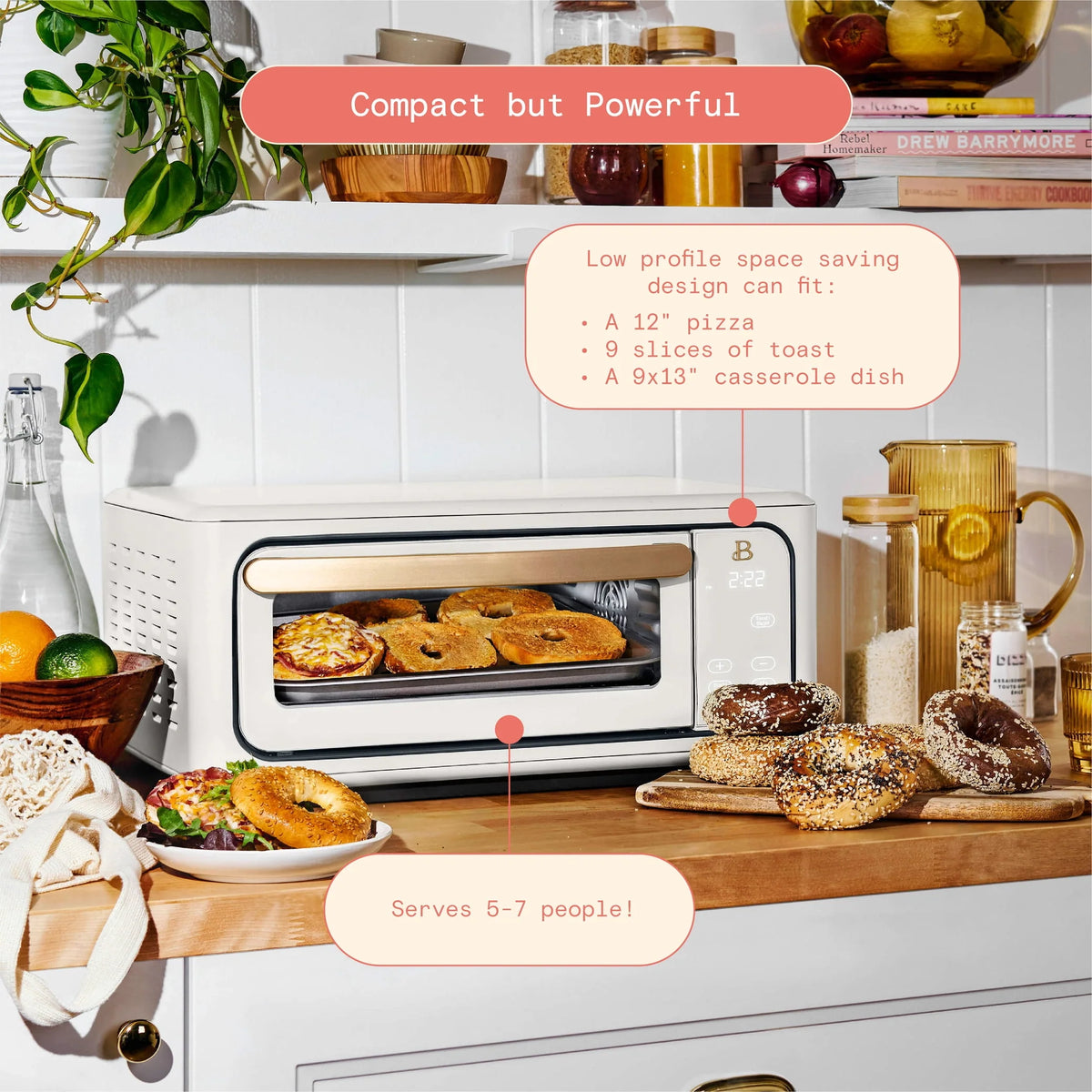 Infrared Air Fry Toaster Oven, 9-Slice, 1800 W, Black Sesame J863947