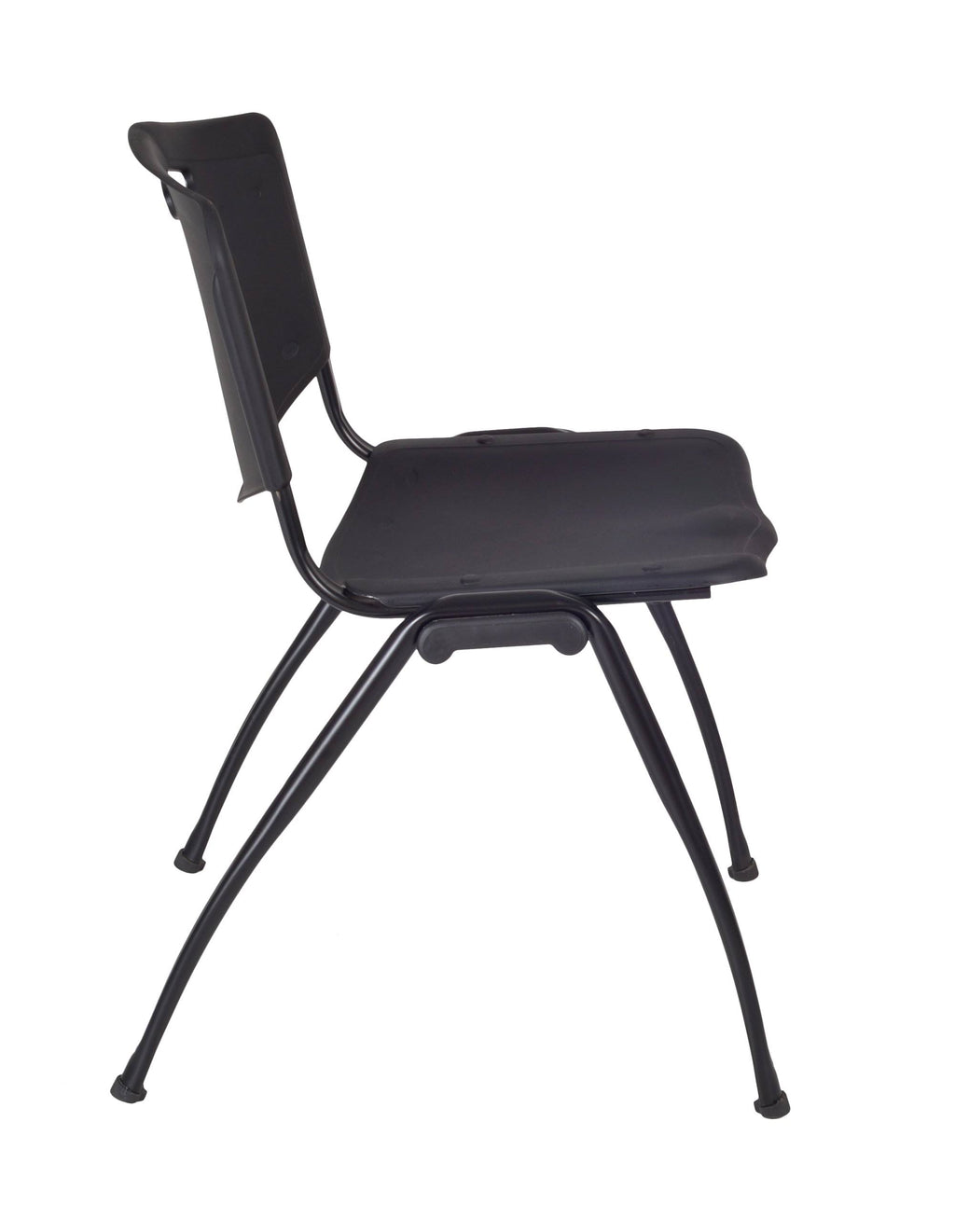 Grey Black Square Breakroom Table with 4 Stack Chairs R9317