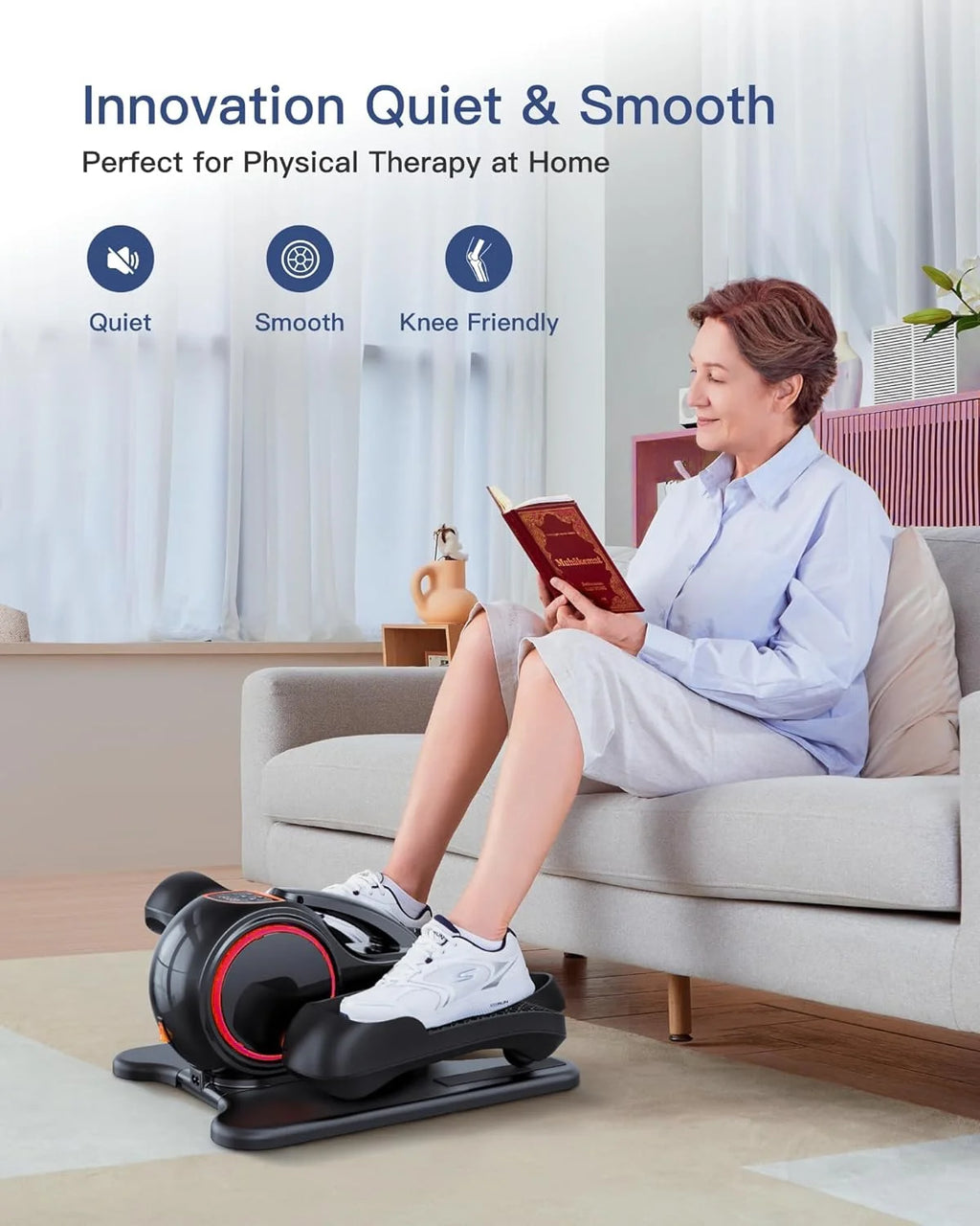 Under Desk Elliptical with Remote Control & Non-Slip Pedals H353