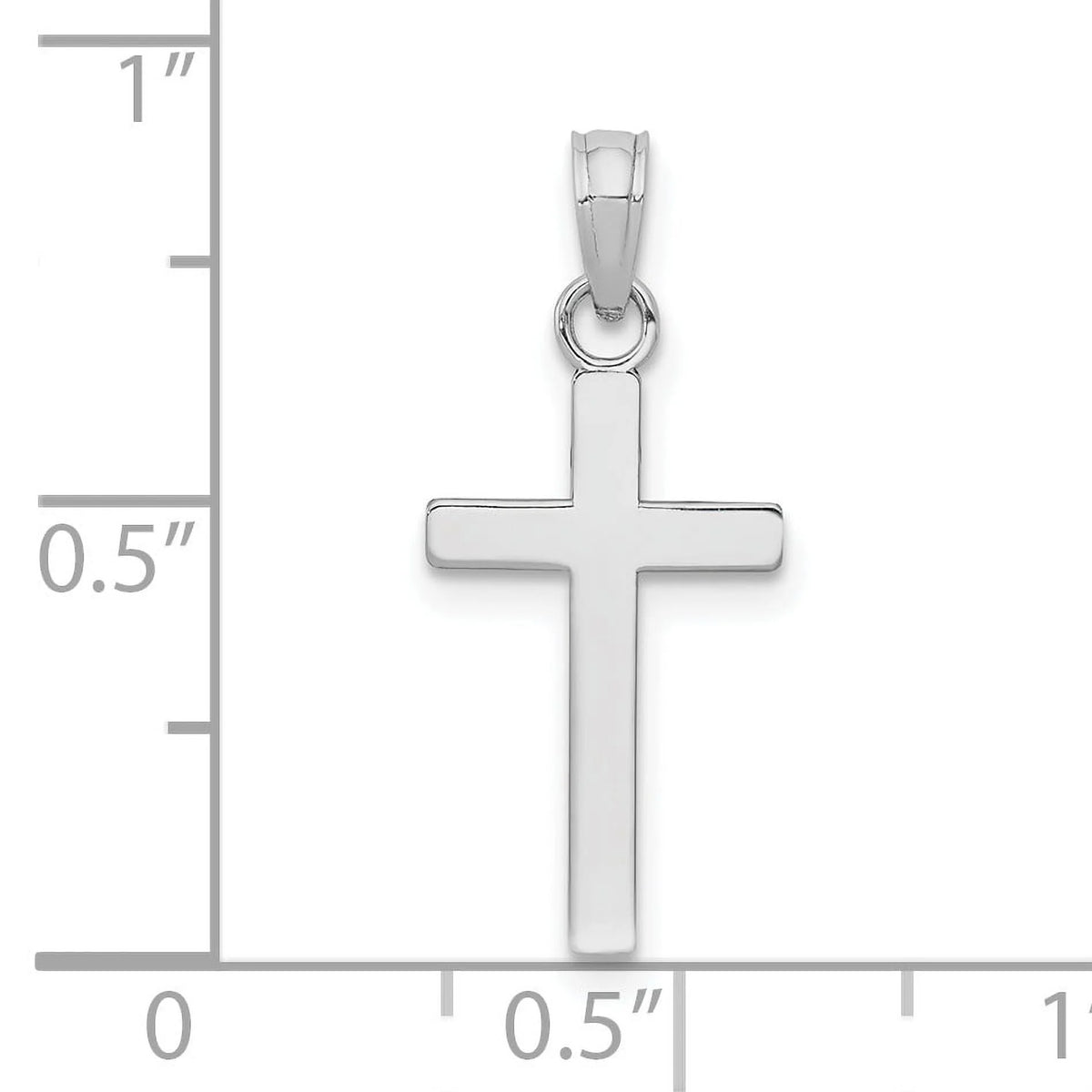 10K White Gold Polished Cross Pendant O5343