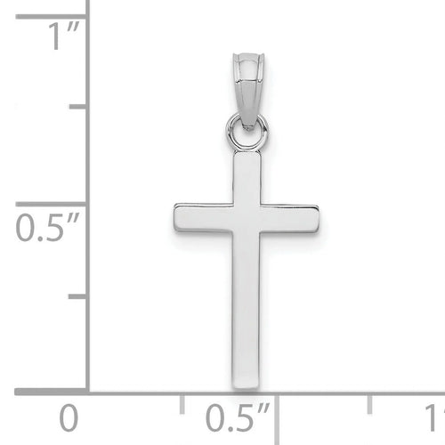 10K White Gold Polished Cross Pendant O5343