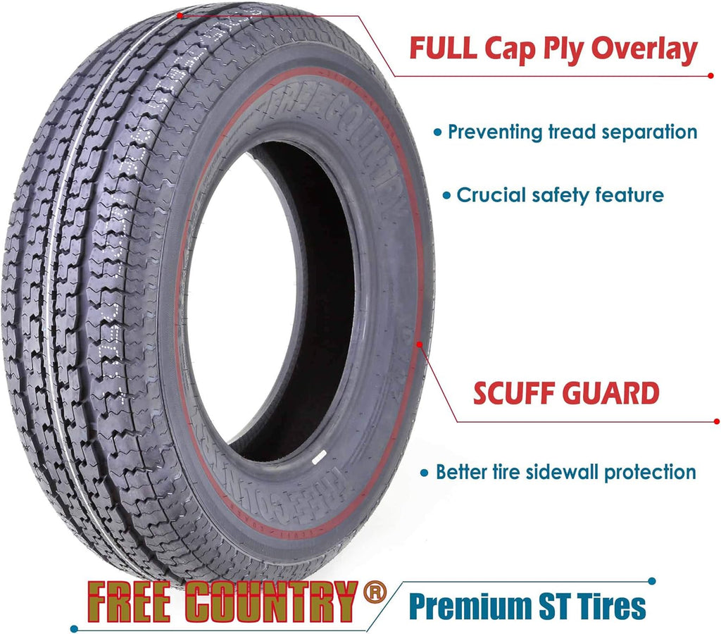 Trailer Tire ST175/80R13 6PR Load Range C Pack of 2 B1575