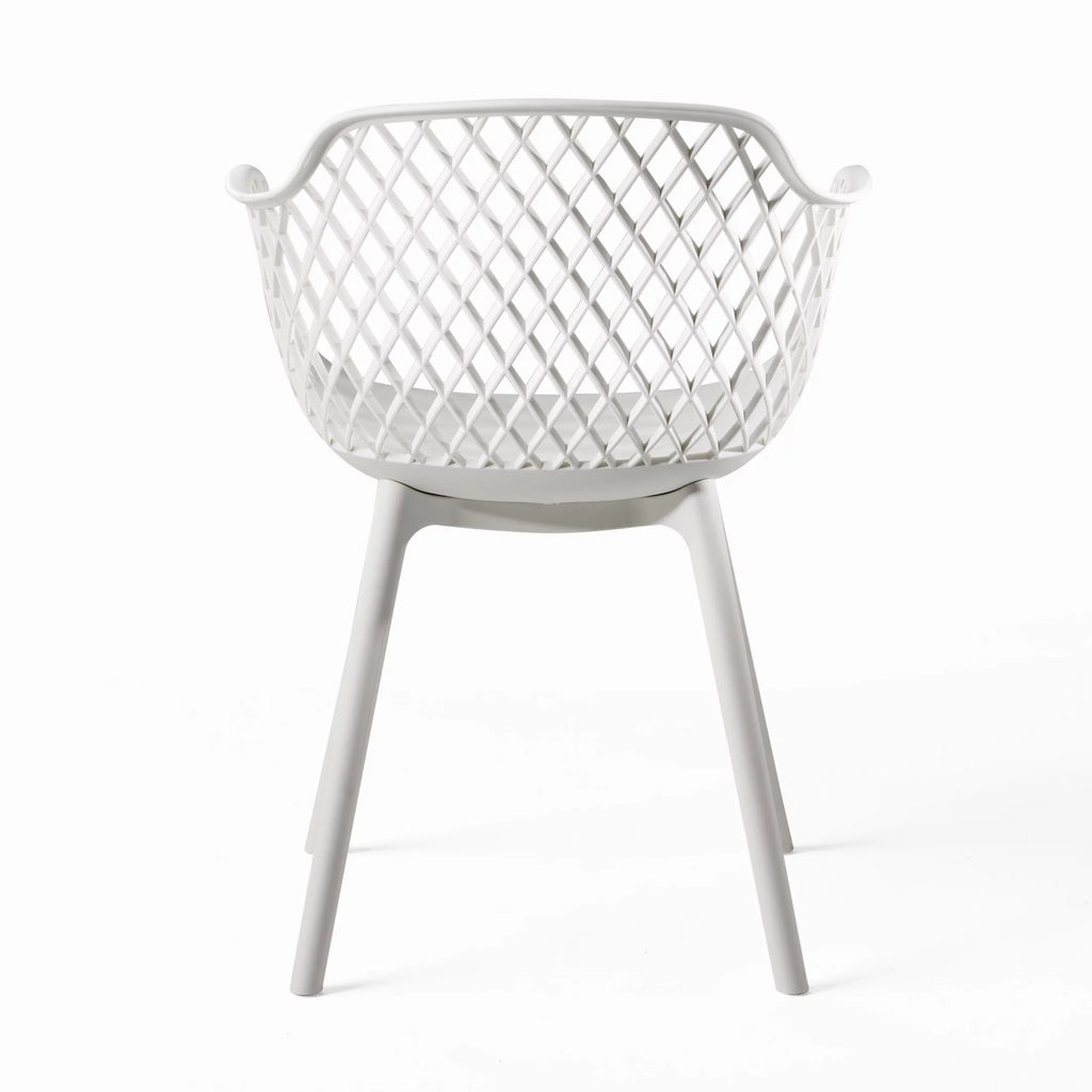 White Plastic Patio Dining Arm Chair Set of 2 F264431