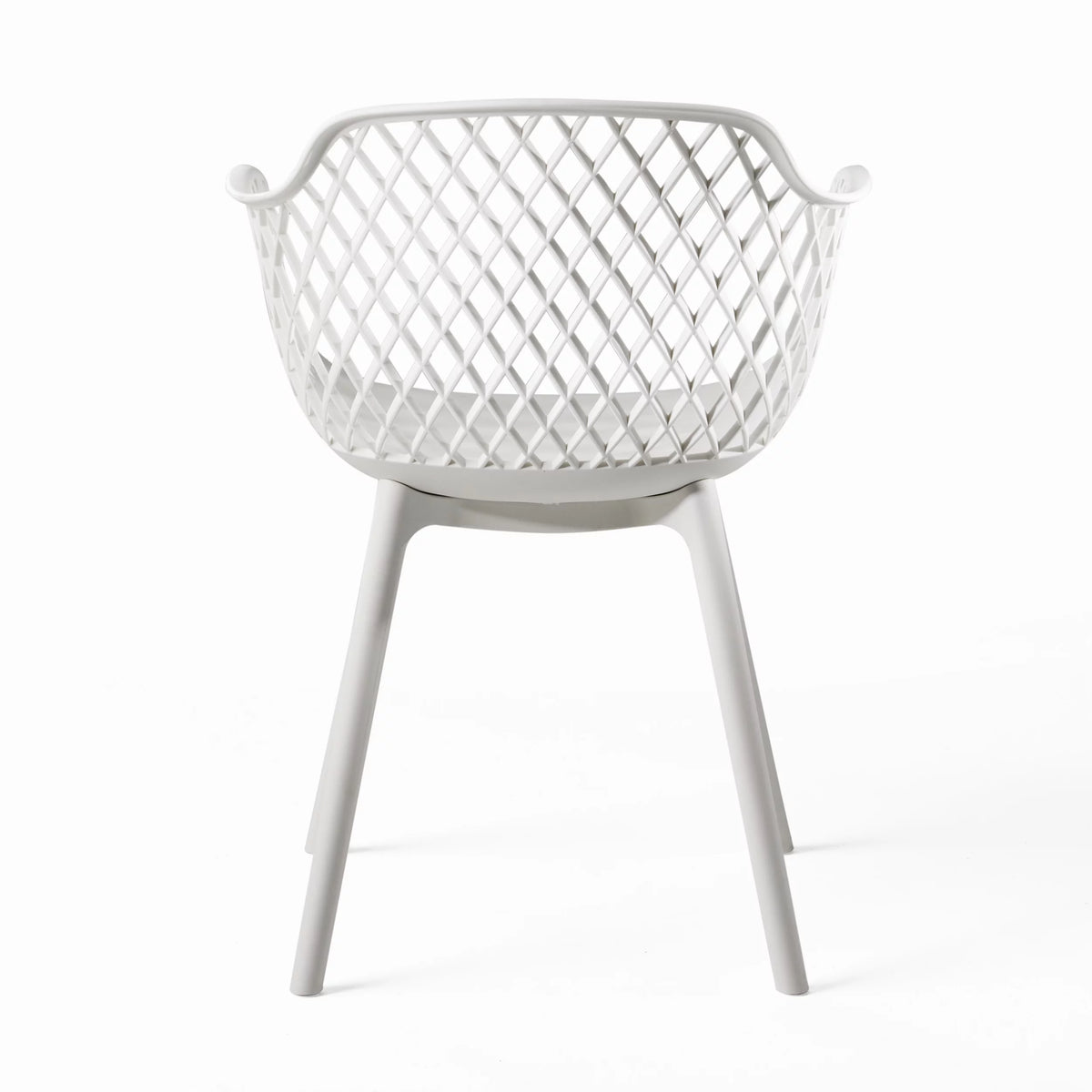 White Plastic Patio Dining Arm Chair Set of 2 F264431