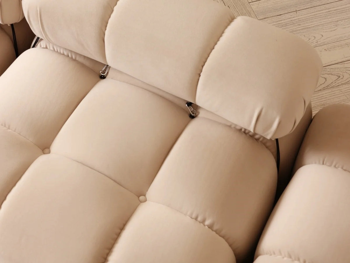 Tan Modular Sectional Sofa with Ottoman O327