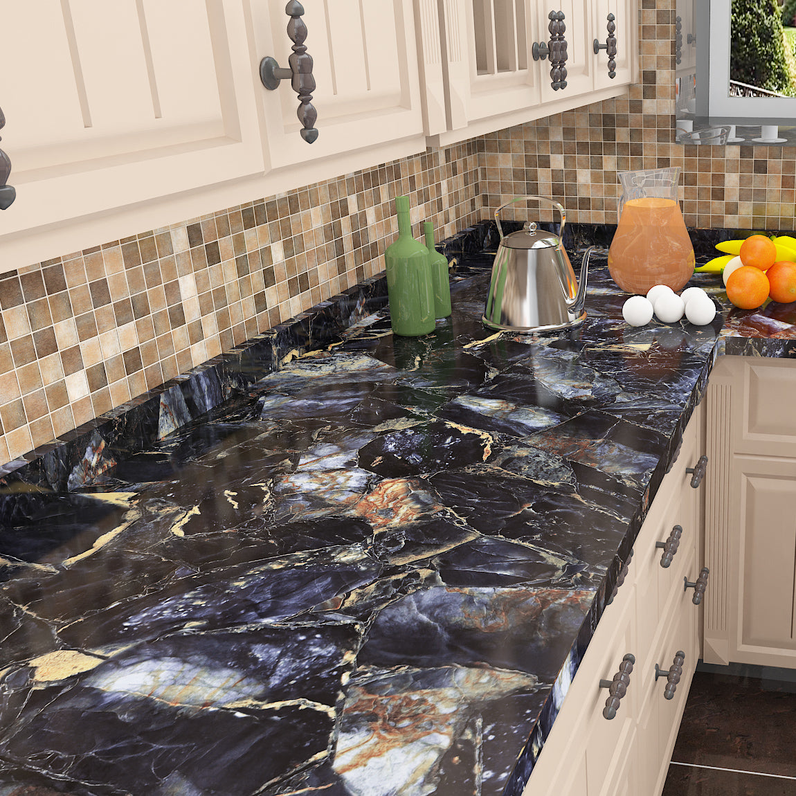 Blue Marble Contact Paper for Walls Kitchen Cover Table Vinyl Waterproof T317701