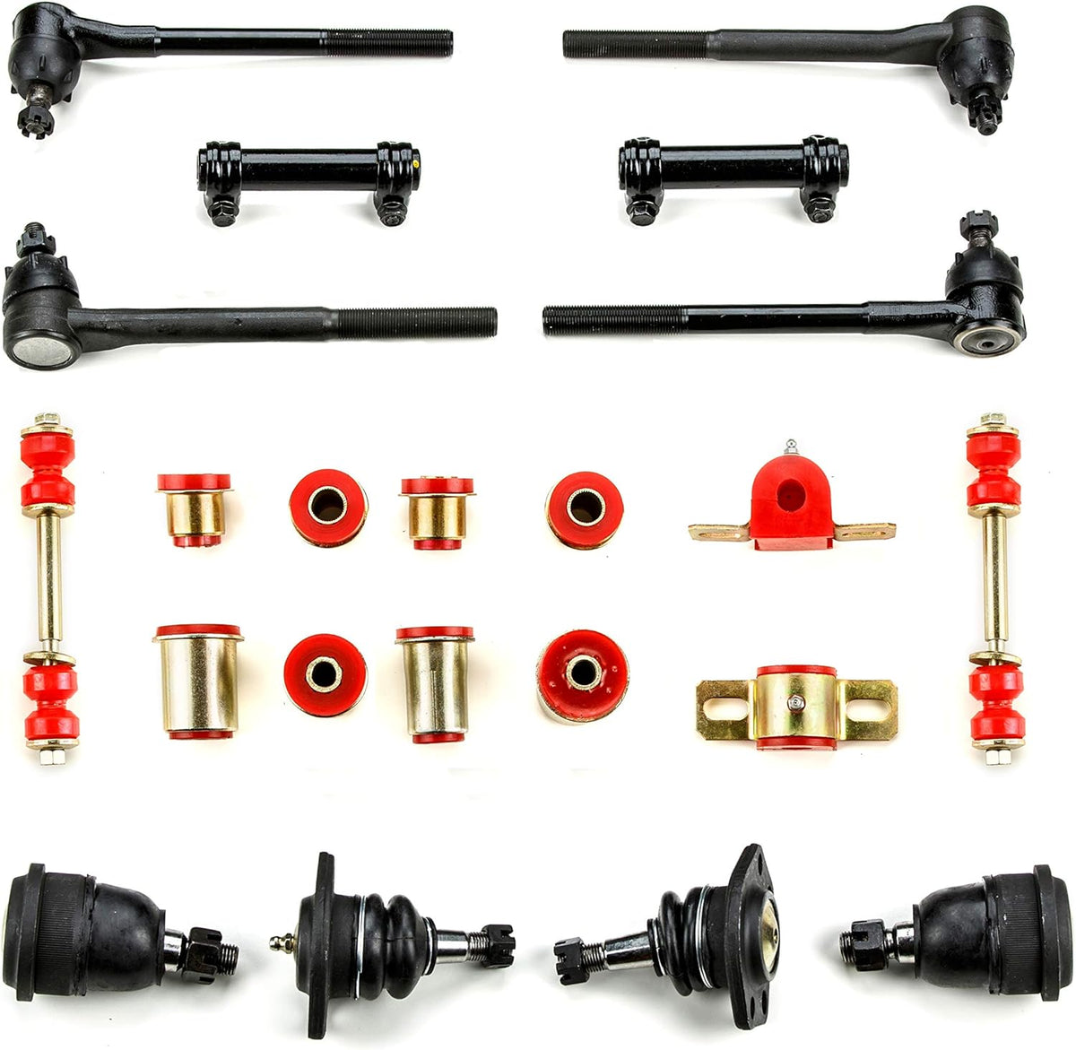 Red Polyurethane Front End Suspension Rebuild Kit (22 Piece Kit) W2971