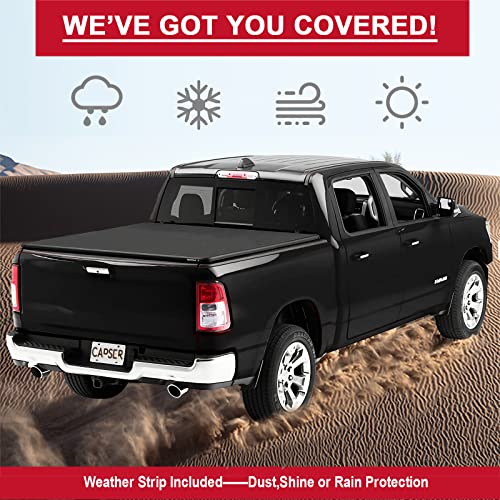 Tri-fold Truck Bed Tonneau Cover Fits 2009-2024 Dodge Ram 1500 Fleetside 5.7ft Bed Y838708