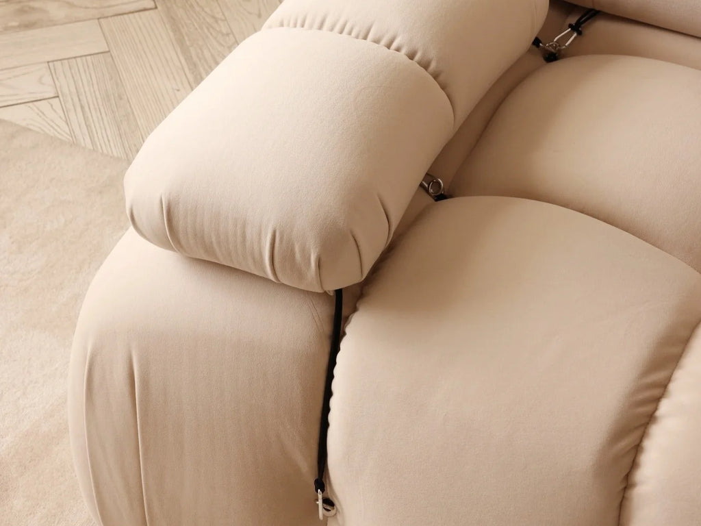 Tan Modular Sectional Sofa with Ottoman O327