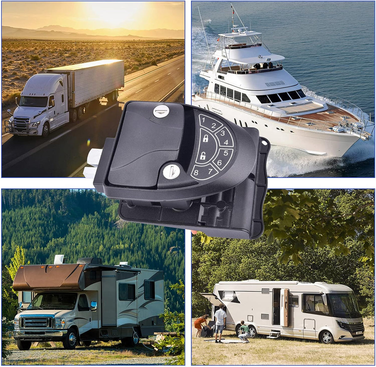RV Keyless Entry Door Lock with Backlit Keypad and 2 Key Fobs V121