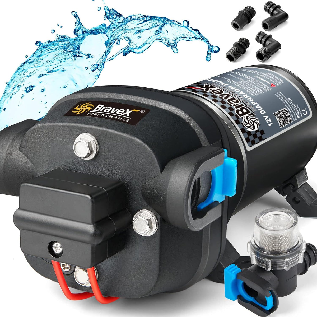 12V 5.2 GPM 40PSI Self Priming Water Diaphragm Pump with Pressure Switch M945
