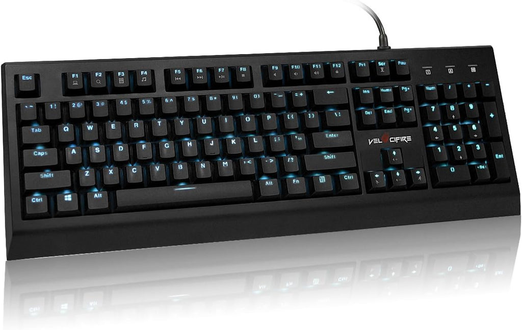 White 104-key Ergonomic Mechanical Keyboard with Red Switches D308