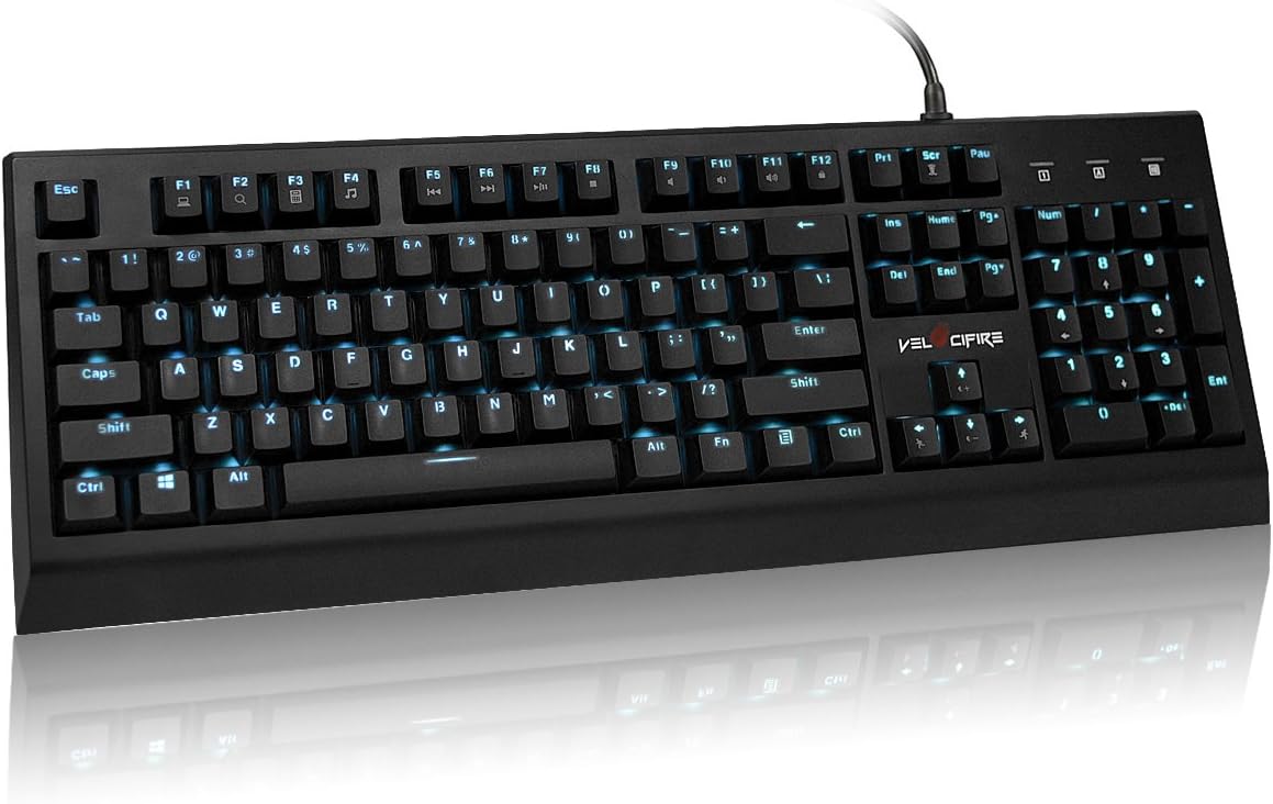 White 104-key Ergonomic Mechanical Keyboard with Red Switches D308