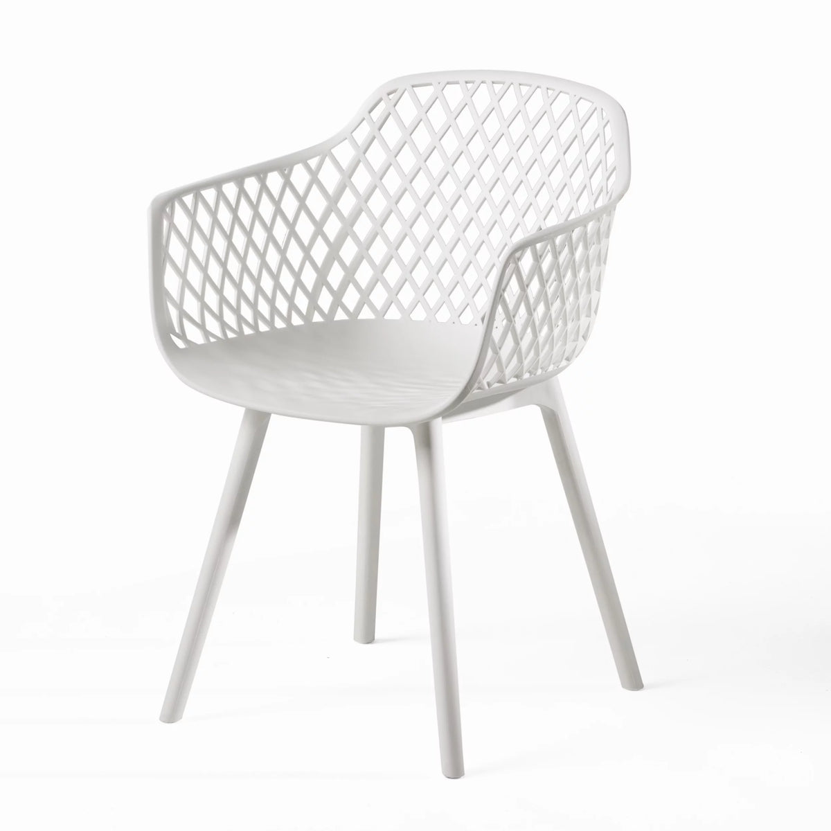 White Plastic Patio Dining Arm Chair Set of 2 F264431