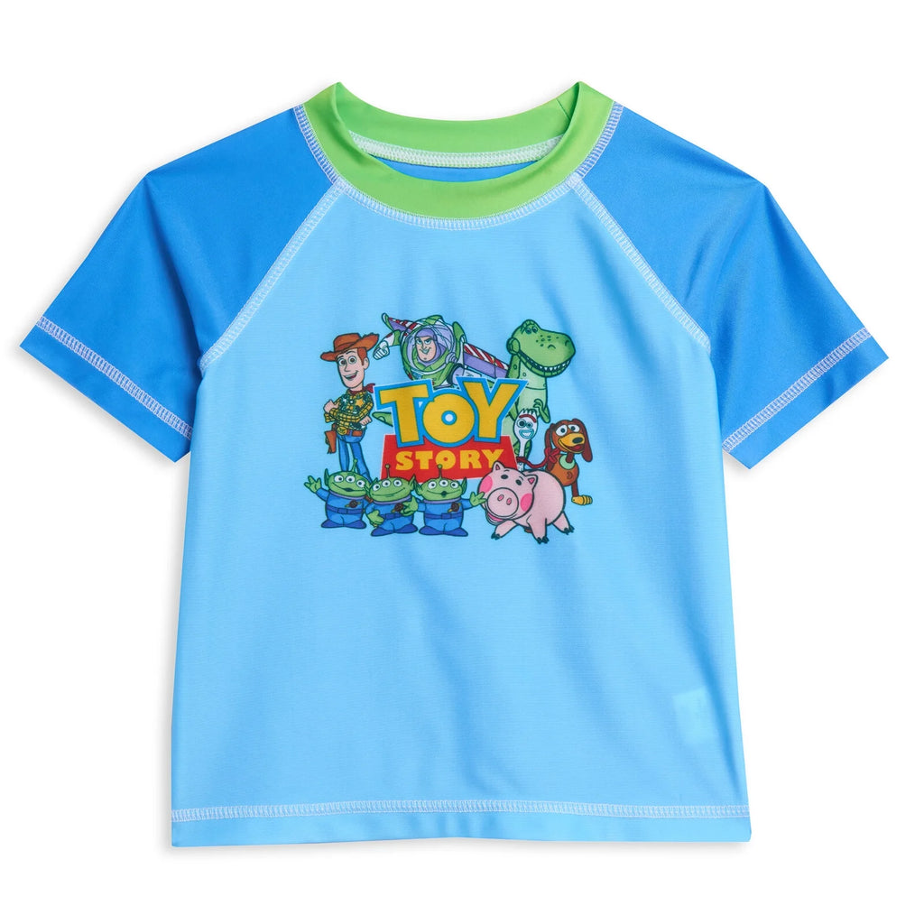 Toddler Boys Rash Guard and Swim Trunks Outfit Set Light Blue 4T X3555