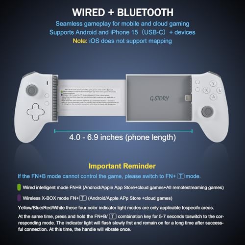Midnight USB-C Bluetooth Mobile Gaming Controller F6648