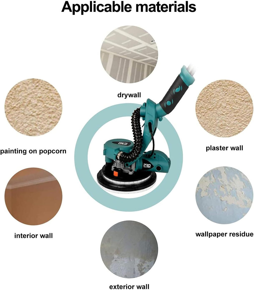 6.5A Electric Drywall Sander with Variable Speeds and Carrying Bag U735