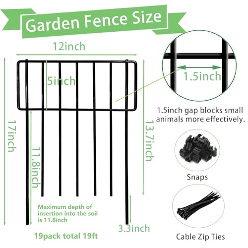 10 Pack Rustproof Metal Animal Barrier Fence D44187
