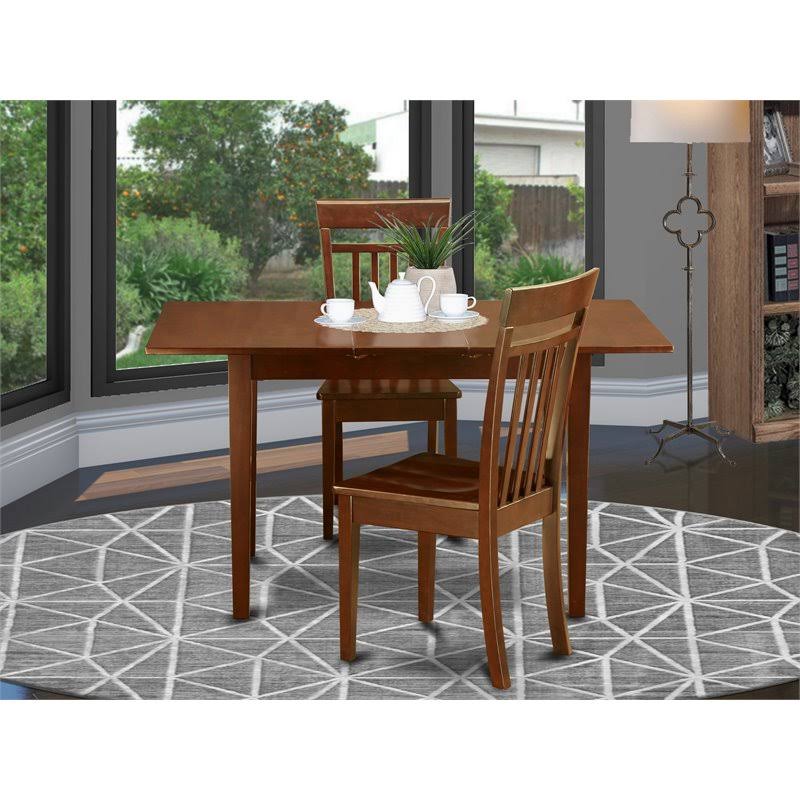 3 PC Kitchen Table Set with Leaf and 2 Dining Chairs W39586