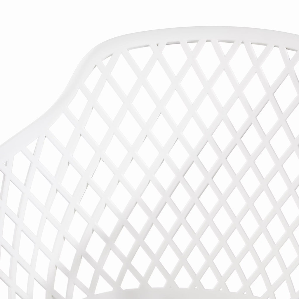 White Plastic Patio Dining Arm Chair Set of 2 F264431