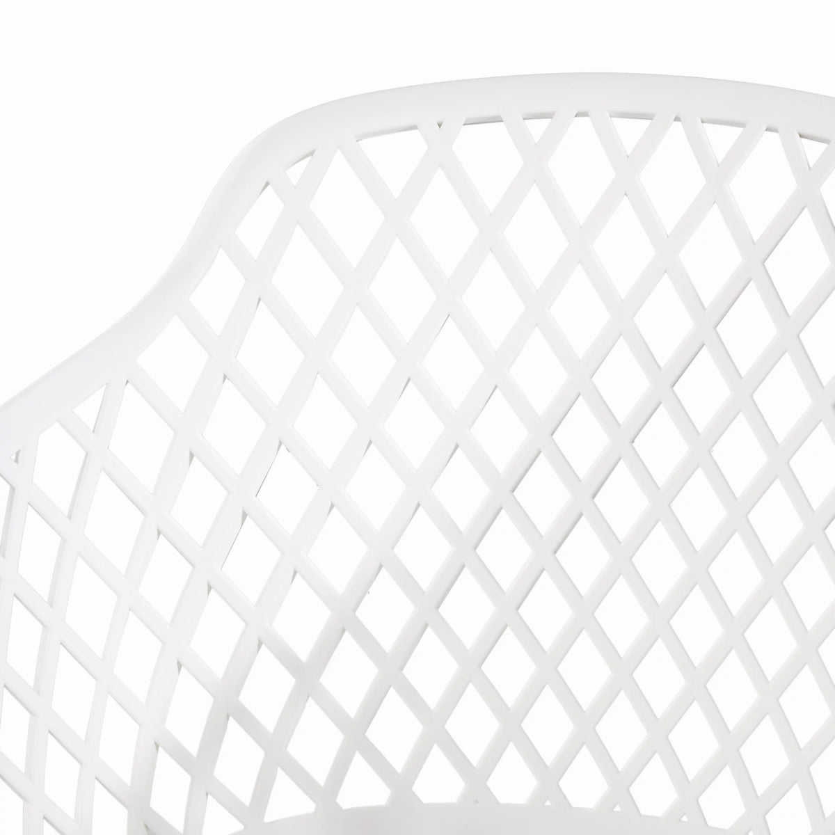 White Plastic Patio Dining Arm Chair Set of 2 F264431