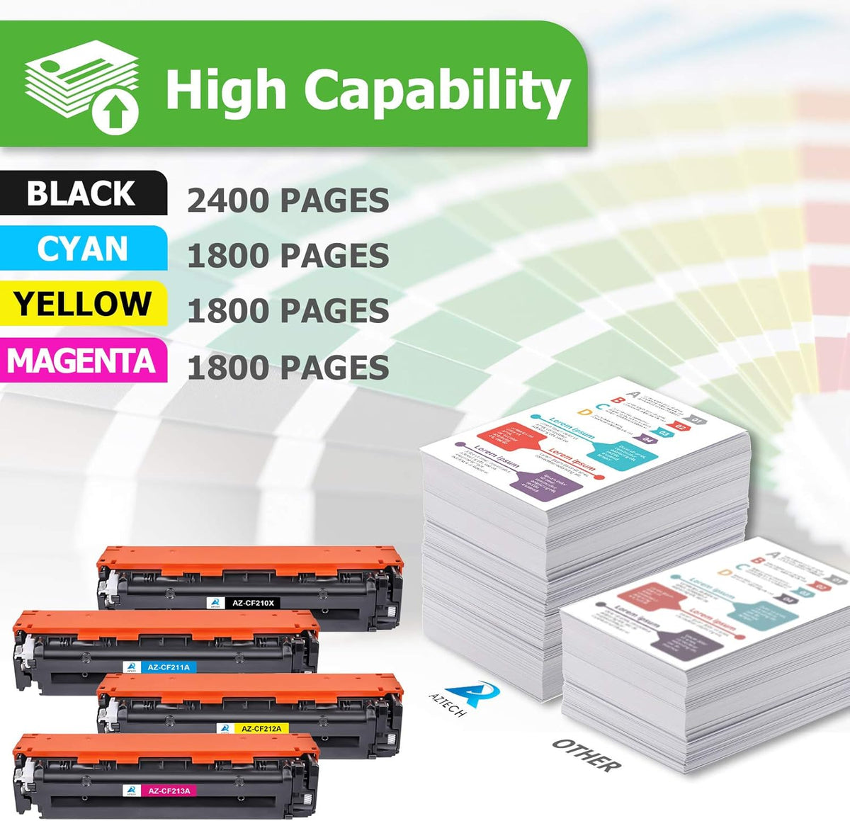 4-Pack Black Cyan Yellow Magenta Toner Cartridge W912055