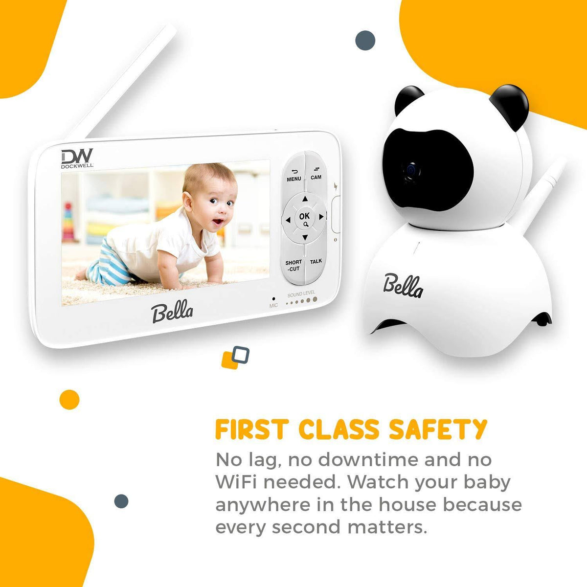 Video Baby Monitor 5 LCD Camera 2 Way Audio Night Vision V69483