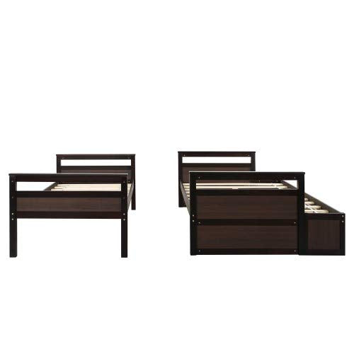 Gray Solid Wood Twin Over Full Bunk Bed Frame J89948