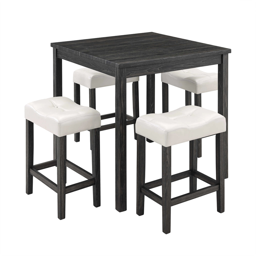 36" 5-Piece Counter Height Dining Table Set with 4 Stools J135