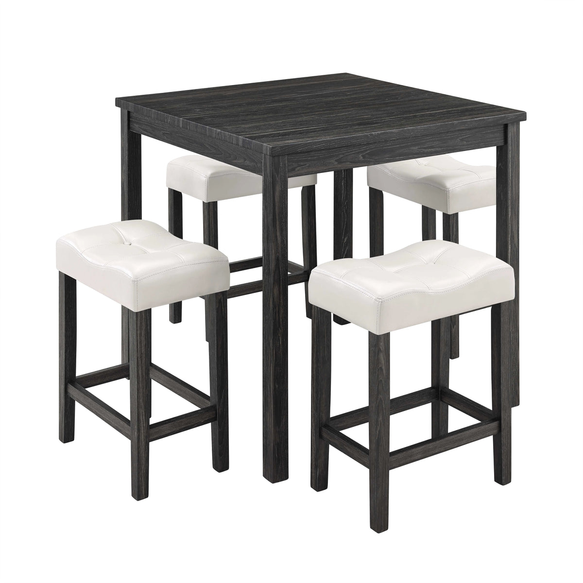 36" 5-Piece Counter Height Dining Table Set with 4 Stools J135