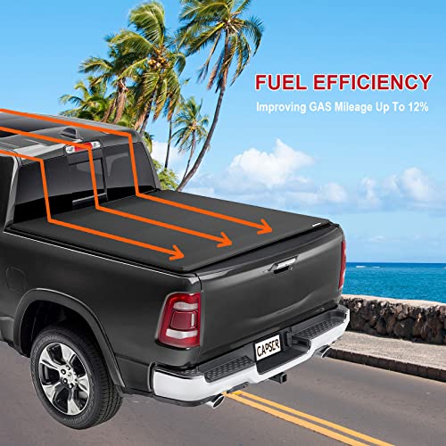 Tri-fold Truck Bed Tonneau Cover Fits 2009-2024 Dodge Ram 1500 Fleetside 5.7ft Bed Y838708