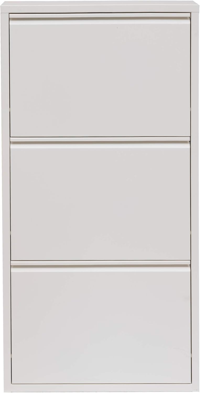 White 3 Tier Shoe Cabinet F709932