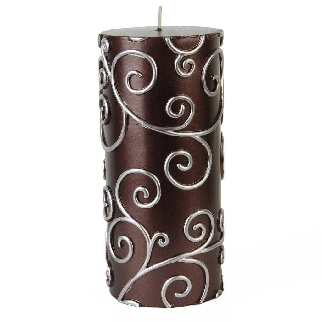 Purple Scroll Pillar Candle 12Pcs G833