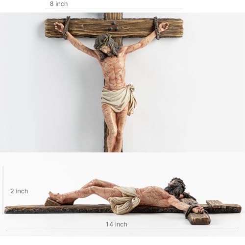 14" H Realistic Crucifix Wall Cross W7697