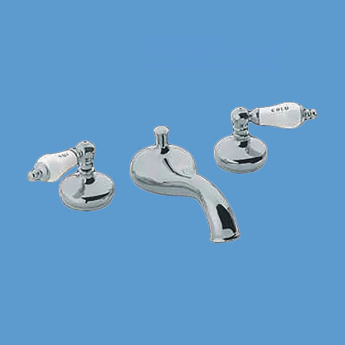 Heavy Chrome Porcelain Lever Handles Tub Faucet S4667