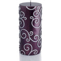 Purple Scroll Pillar Candle 12Pcs G833