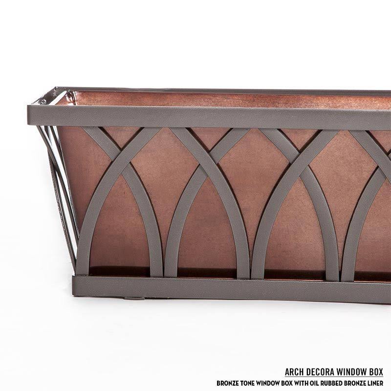24x22 Arch Window Box with Oil-Rubbed Bronze Galvanized Liner Q6683