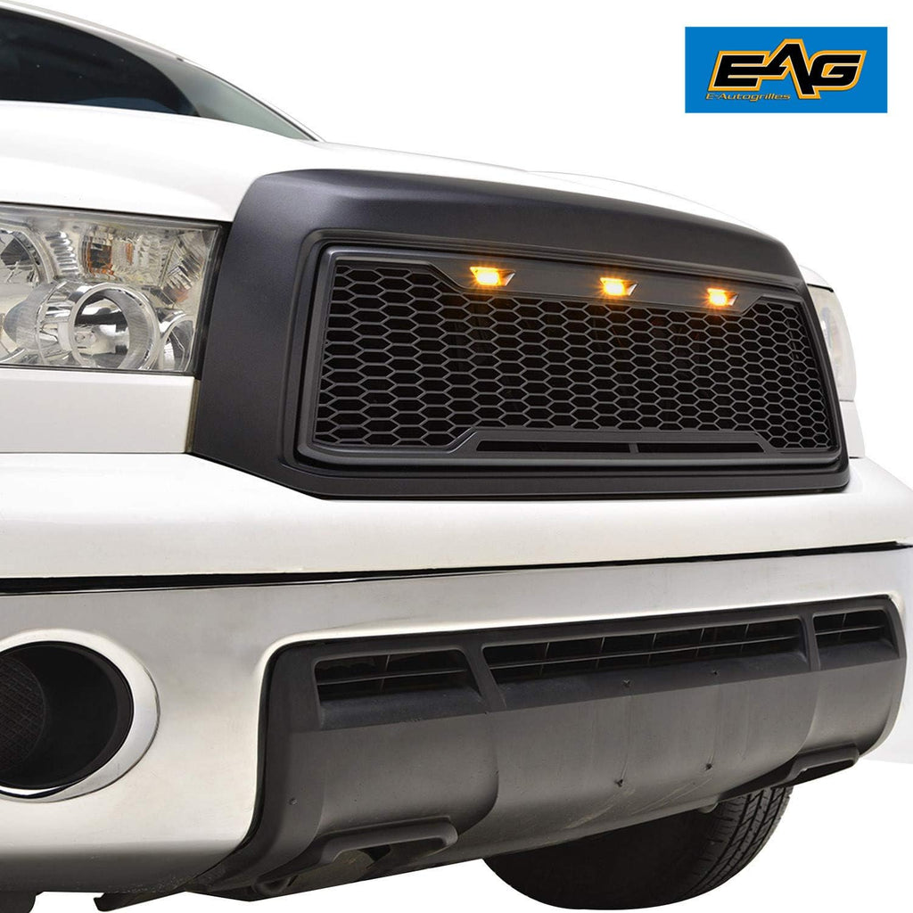 Matte Black Upper Grille Front Grill with Amber LED Lights F630487