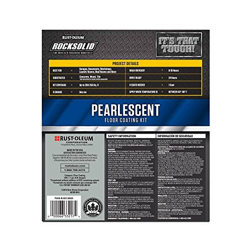 1 Car Garage Floor Coating Kit Pearl Black E5567